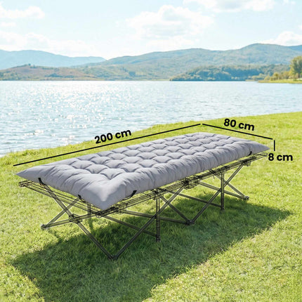 Saltea de camping, grosime 8 cm, antiderapantă, pliabilă, 200 x 80 cm