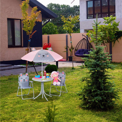 Camping Grup de locuri pentru copii cu umbrelă de soare