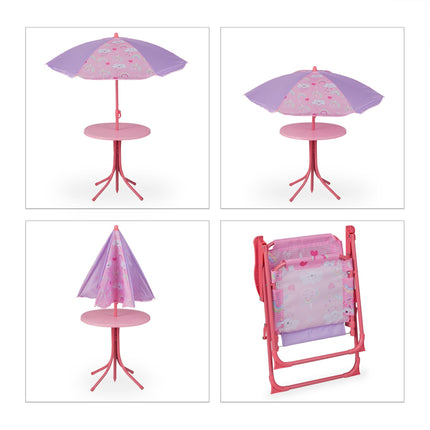 Camping Grup de locuri pentru copii cu umbrelă de soare