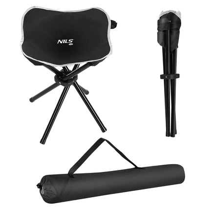 Scaun de camping, negru, pliabil, usor