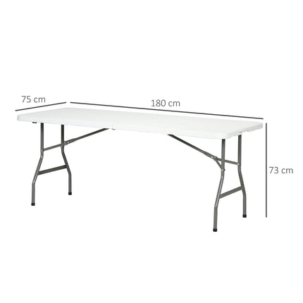 Masa Camping Masa Balcon Pliabila 6 Pers Masa Bufet Gradina Hdpe Alb 180X75X73Cm