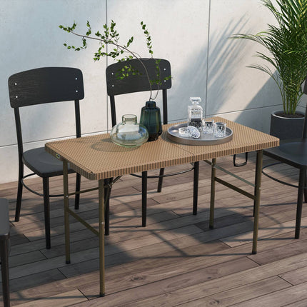 Masa Camping Pliabila Rattan Look 4 Pers Masa Gradina Balcon Terasa Hdpe Maro