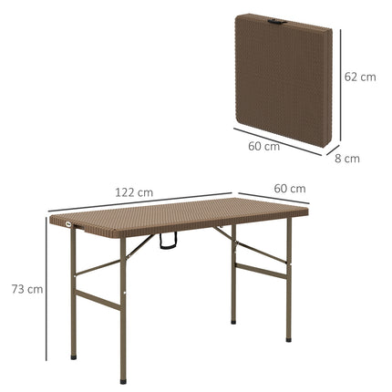 Masa Camping Pliabila Rattan Look 4 Pers Masa Gradina Balcon Terasa Hdpe Maro