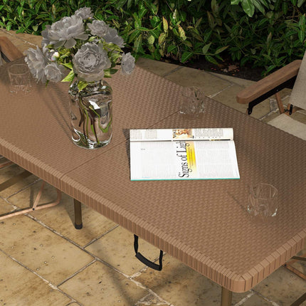 Masa Camping Pliabila Rattan Look 4 Pers Masa Gradina Balcon Terasa Hdpe Maro