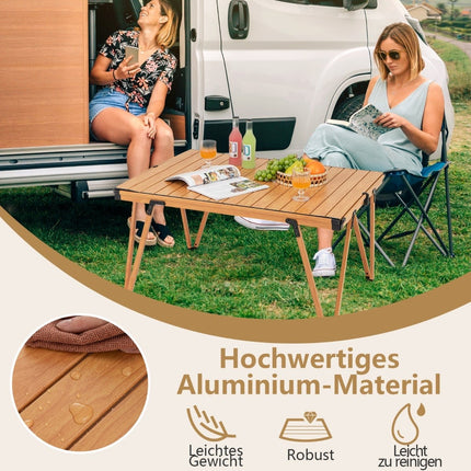 Masă de camping, blat impermeabil, portabilă, capacitate 80 kg