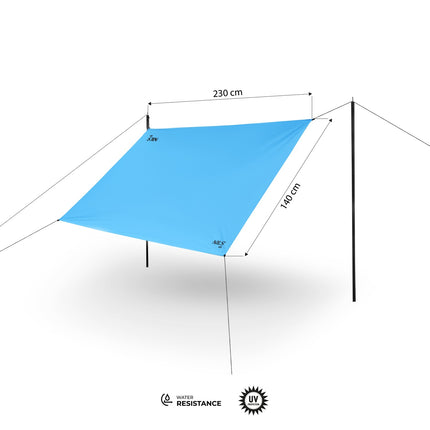 Prelata de camping 230x140 cm, Albastra