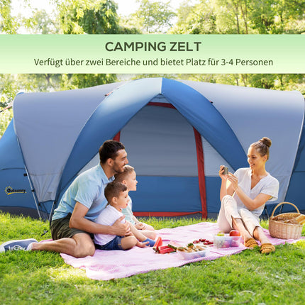 4-person camping tunnel tent, UV protection, waterproof