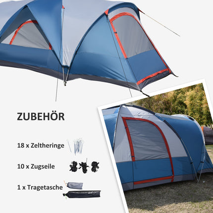 4-person camping tunnel tent, UV protection, waterproof