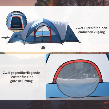 4-person camping tunnel tent, UV protection, waterproof