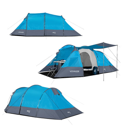 Cort de camping, 4 persoane, rezistent la apă, Configurare ușoară