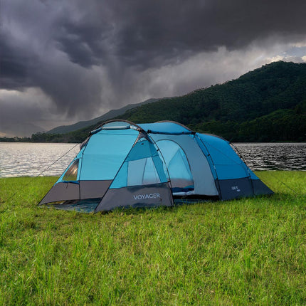 Cort de camping, 4 persoane, rezistent la apă, Configurare ușoară
