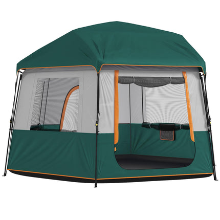 Cort de camping pentru 4-6 persoane, impermeabil, protecție UV30+