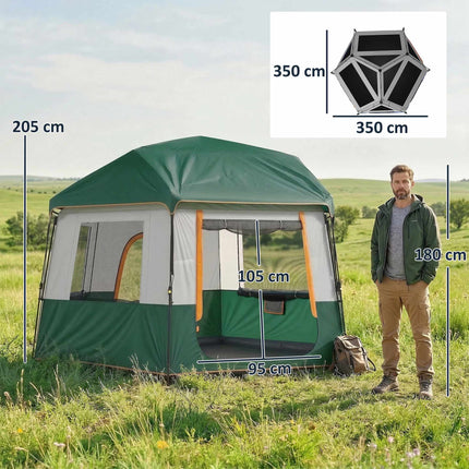 Cort de camping pentru 4-6 persoane, impermeabil, protecție UV30+
