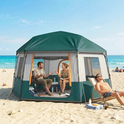 Cort de camping pentru 4-6 persoane, impermeabil, protecție UV30+