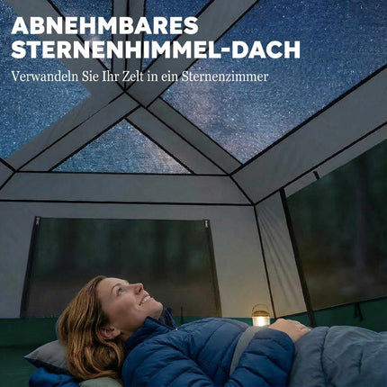Cort de camping pentru 4-6 persoane, impermeabil, protecție UV30+