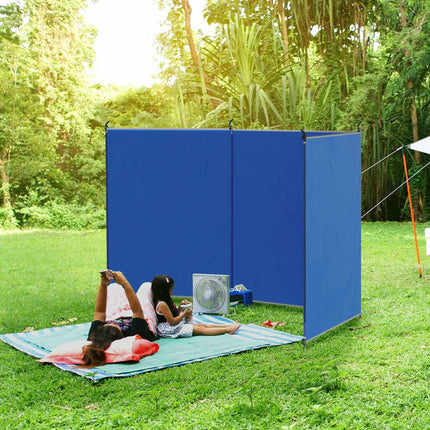 Paravan de intimitate pentru camping, 450x150cm, albastru