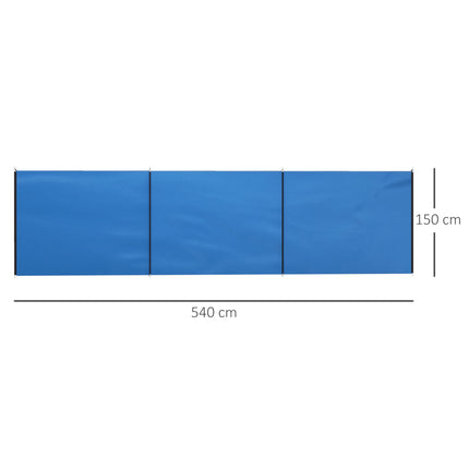 Parbriz de camping 540x150 cm cu tije de oțel și geantă