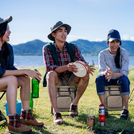 Scaun de camping cu spatar bej