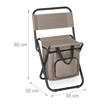 Scaun de camping cu spatar bej