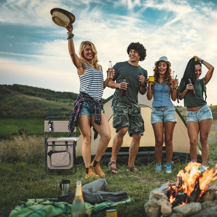 Scaun de camping cu spatar bej