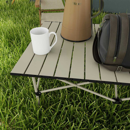 Masă de camping Masă pliabilă cu blat rulant Masă de grădină cu cadru în X din aluminiu Masă laterală ușoară pentru 2 persoane Masă pliabilă pentru grădină balcon camping 95 x 55cm kaki |