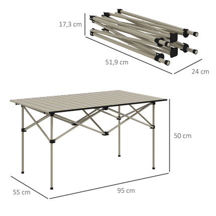 Masă de camping Masă pliabilă cu blat rulant Masă de grădină cu cadru în X din aluminiu Masă laterală ușoară pentru 2 persoane Masă pliabilă pentru grădină balcon camping 95 x 55cm kaki |