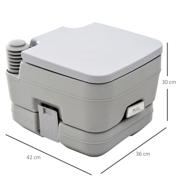 Collapsible camping toilet, 200kg Capacity, 10L, Grey