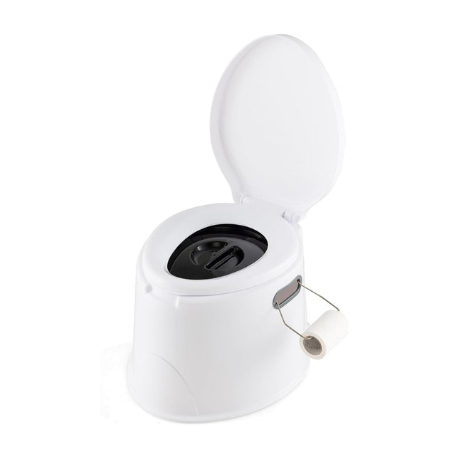Camping toilet portable travel toilet mobile toilet with removable bucket insert white