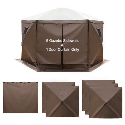 Canopy Sidewalls 6-Pack, Waterproof 5.67x4.85 Ft, Brown