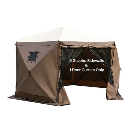 Canopy Sidewalls 6-Pack, Waterproof 5.67x4.85 Ft, Brown