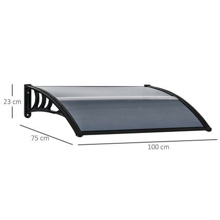 Arched front door roof, 100x75 cm, UV & Rain protection