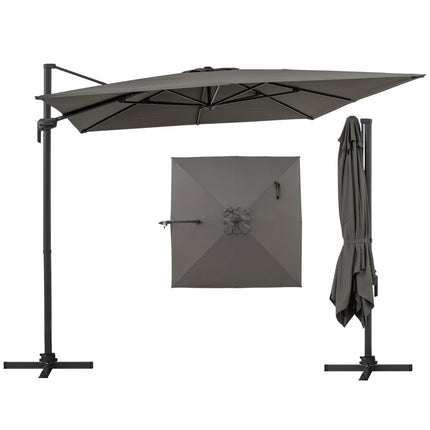 Umbrelă de terasă cantilever 300x300 cm, rotație 360°