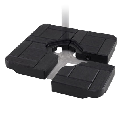 Bază pentru umbrelă de terasă cantilever, 4 piese, neagră, 82 kg
