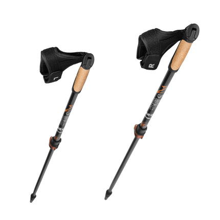 Bețe de mers nordic din fibră de carbon, lungime reglabilă