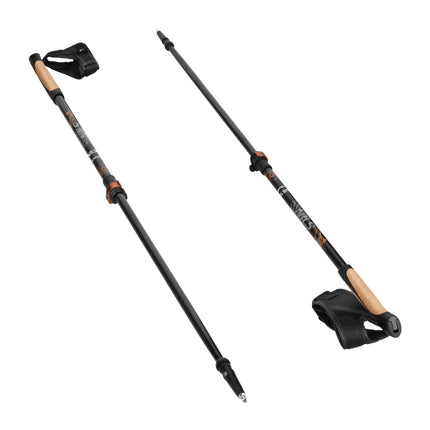 Bețe de mers nordic din fibră de carbon, lungime reglabilă