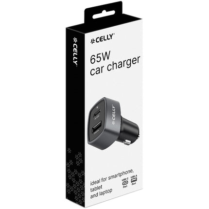 Car charger 1xUSB-C PD 1xUSB-A 65W