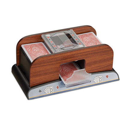 Card Shuffler 2 pachete Aspect lemn