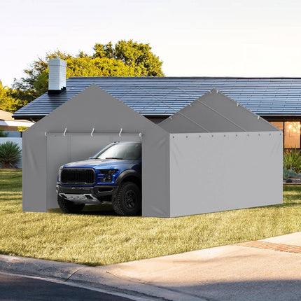 Carport Sidewall Cover 13x20 Ft, Waterproof UV, Gray
