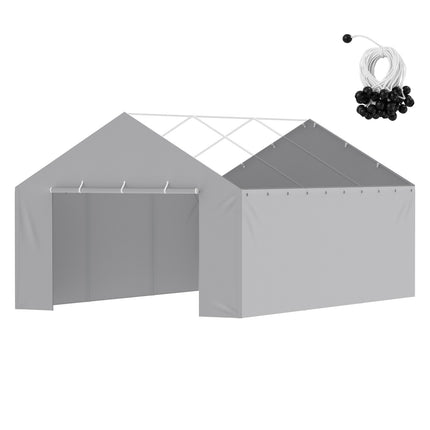 Carport Sidewall Cover 13x20 Ft, Waterproof UV, Gray