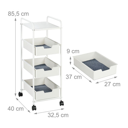 Carucior cu 3 nivele si raft