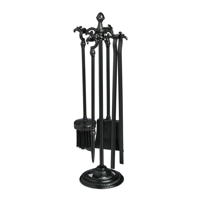 Cast iron fireplace set with 5 parts