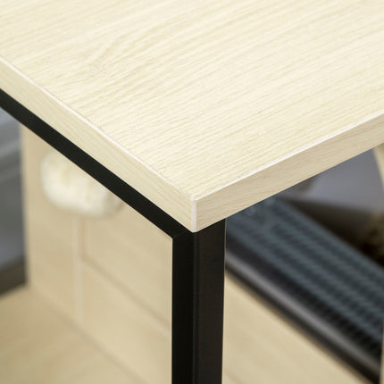 Dulap pentru pisici Toaletă pentru pisici în design dulap, cu minge de joacă și masă laterală, stejar, ușă magnetică, 86X48X52Cm