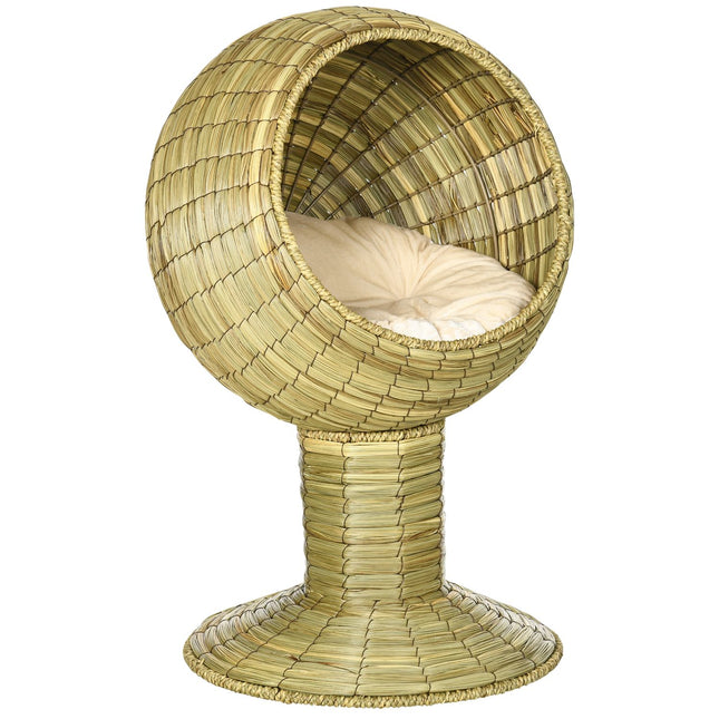 Cat Cave Basket with removable cushion, seaweed, 41x71.5 cm