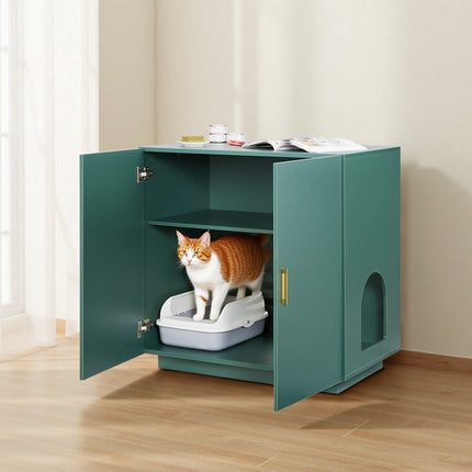 Cat Litter Box Enclosure Cabinet, 80 cm, Double-Door