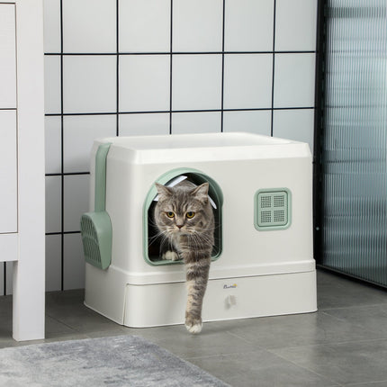 Cat litter with hood with box and odor remover 50x40x40Cm
