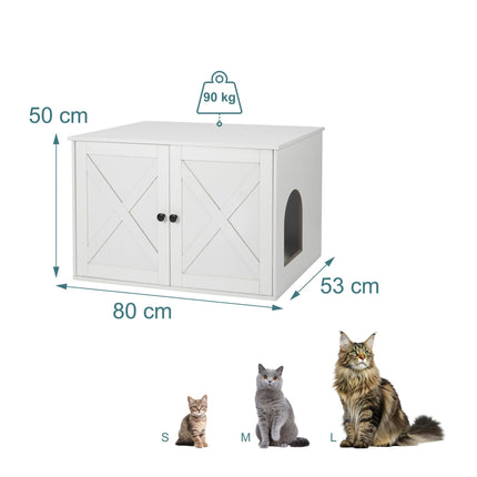 Litieră pentru pisici cu ventilație, aspect lemn