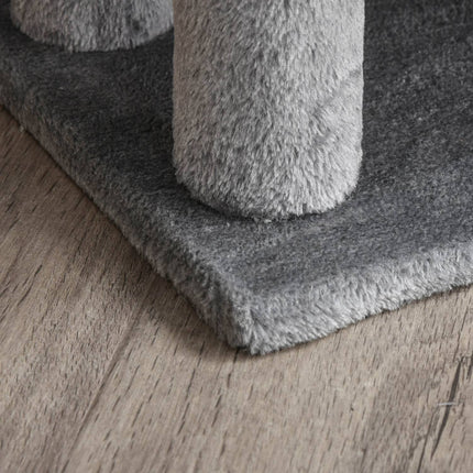 Pet stairs, 3 steps with play ball, plush gray 45x40x48cm