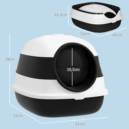 Cat box with deodorant, scoop & grid floor, large
