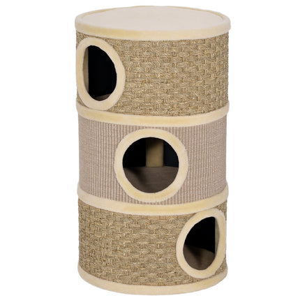 Turn pentru pisici, 79 cm, stâlp de zgâriat din sisal cu 3 niveluri