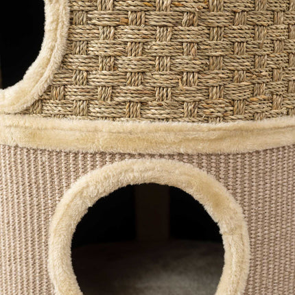 Turn pentru pisici, 79 cm, stâlp de zgâriat din sisal cu 3 niveluri